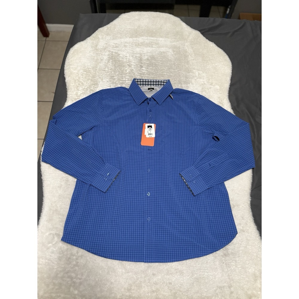 New Stone Creek Men's XL Blue Button Down UPF 4 Way Stretch Shirt